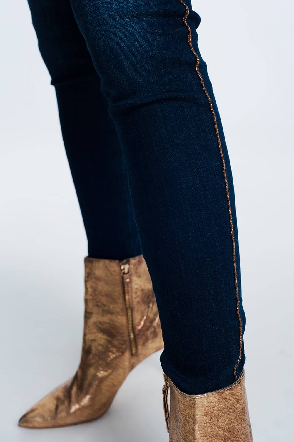 Gold side detail jeans