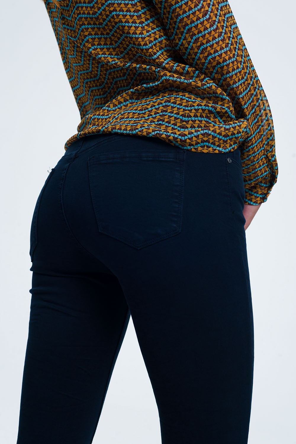 high waist skinny jeans in black