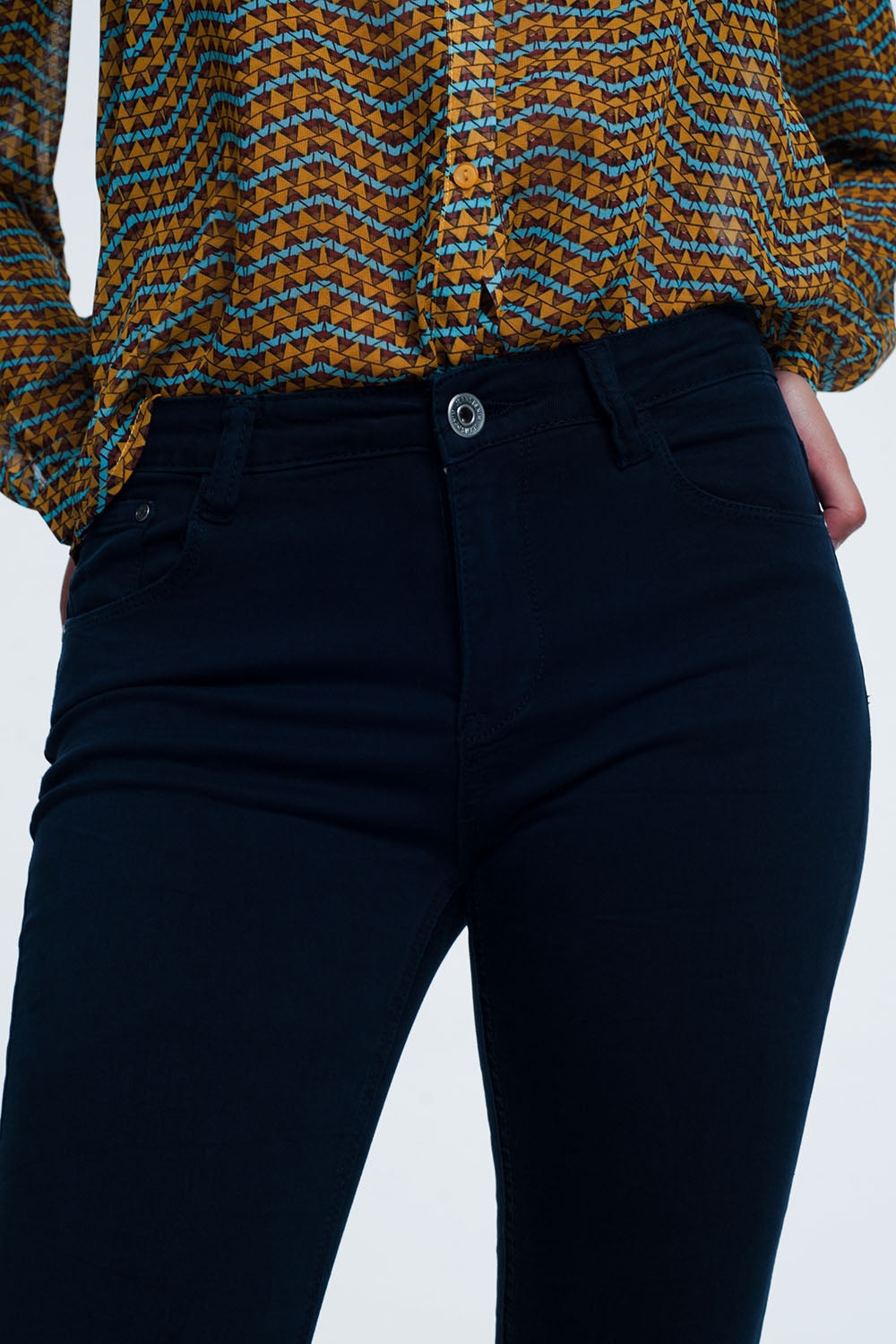 high waist skinny jeans in black
