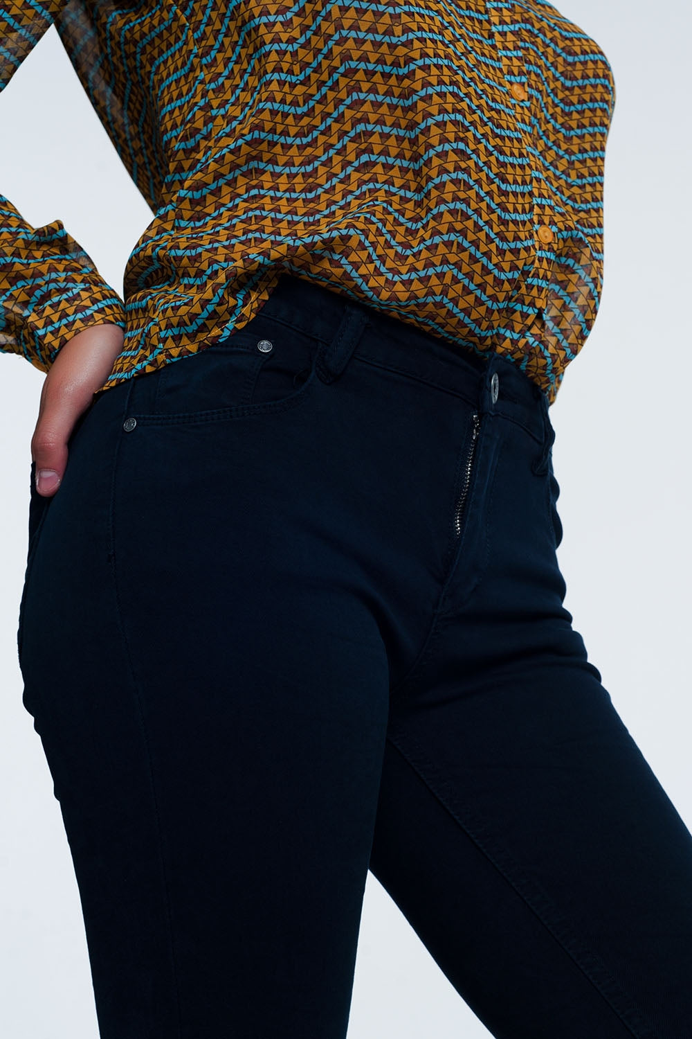 high waist skinny jeans in black