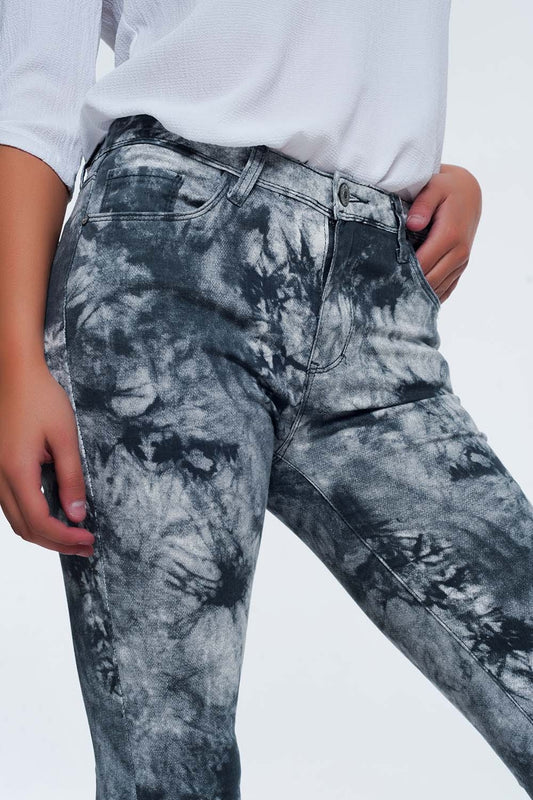 Gray tinted slim pants - trousers