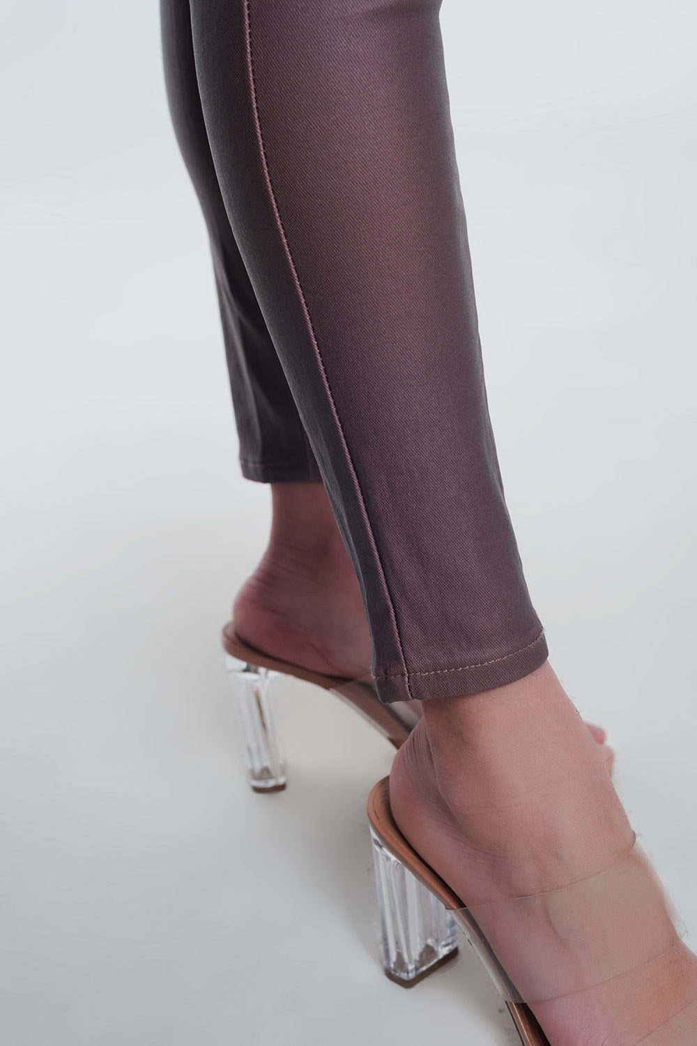 coated pants in pink