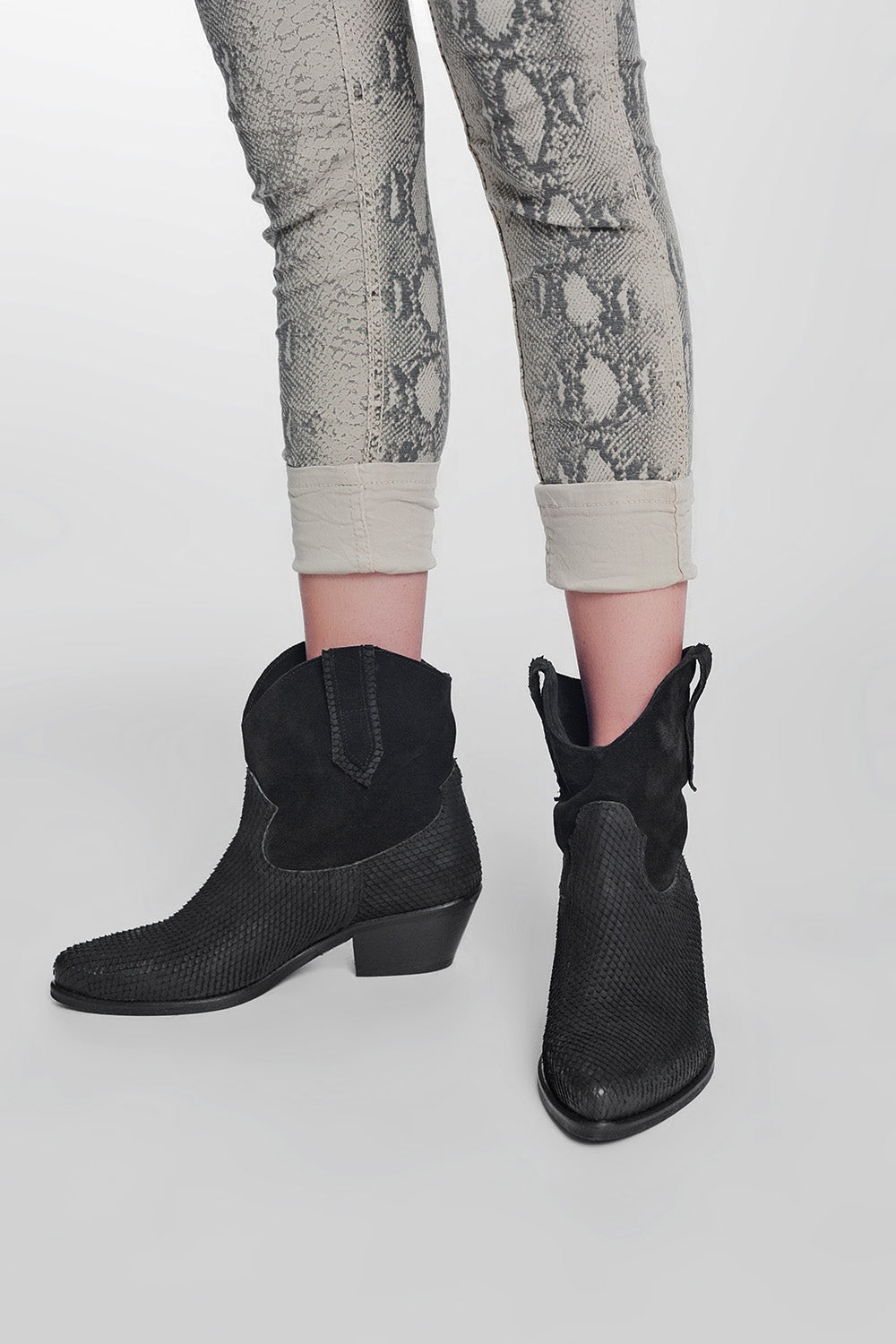 beige super skinny reversible trousers with snake print - Coloured Jeans