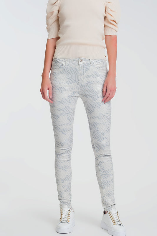 super skinny pants with stirrup in camo - Coloured Jeans