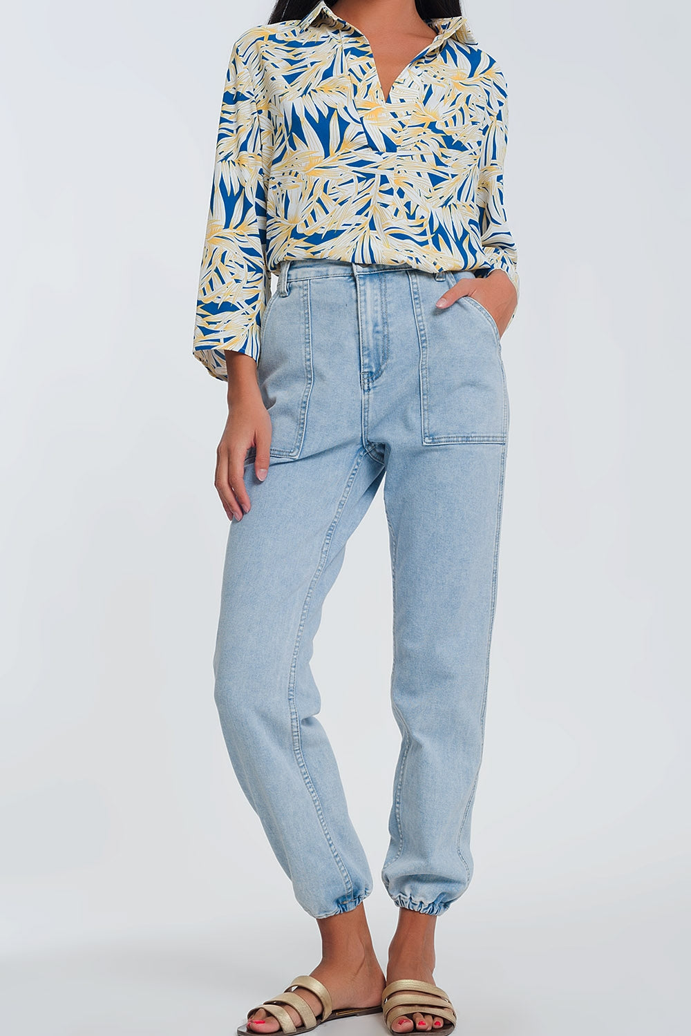Jeans à poches en denim clair