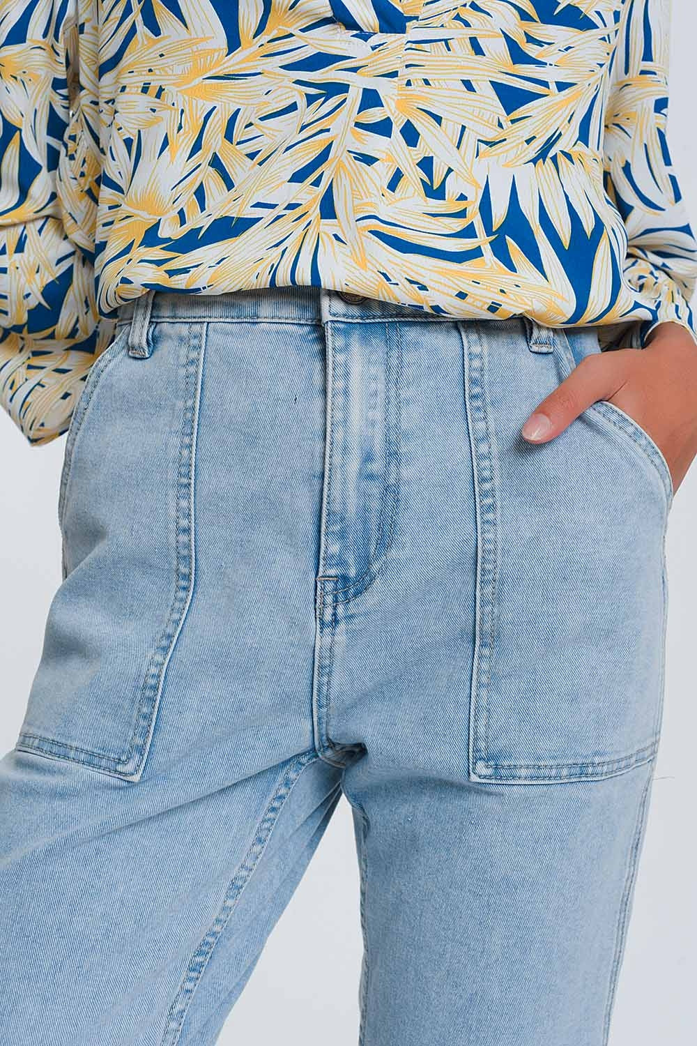 Pocket detail jeans in light denim - Denim
