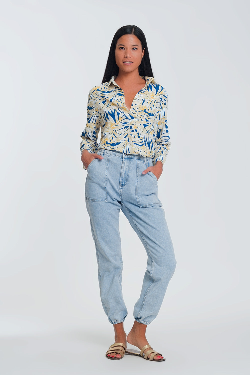 Pocket detail jeans in light denim - Denim