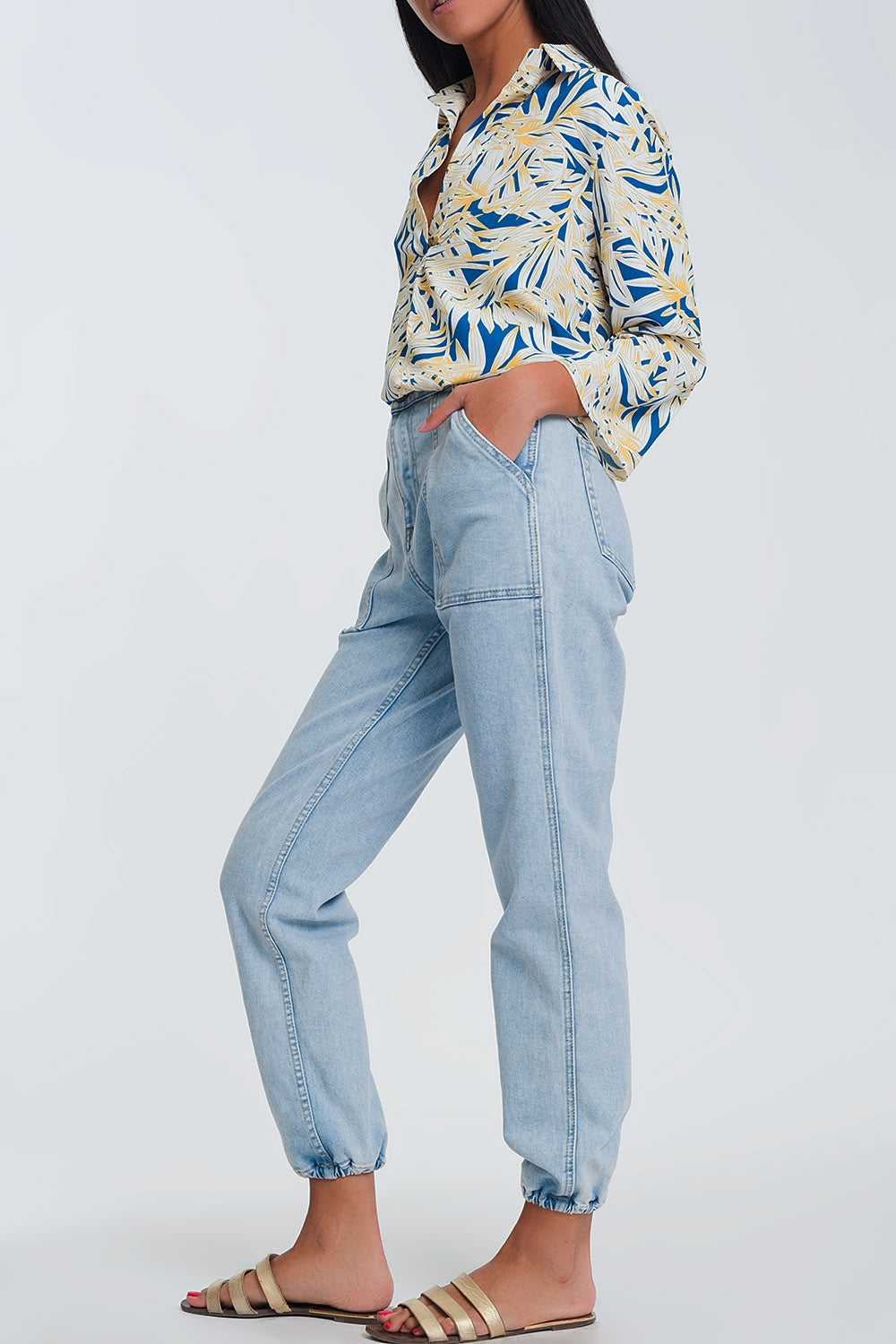 Pocket detail jeans in light denim - Denim