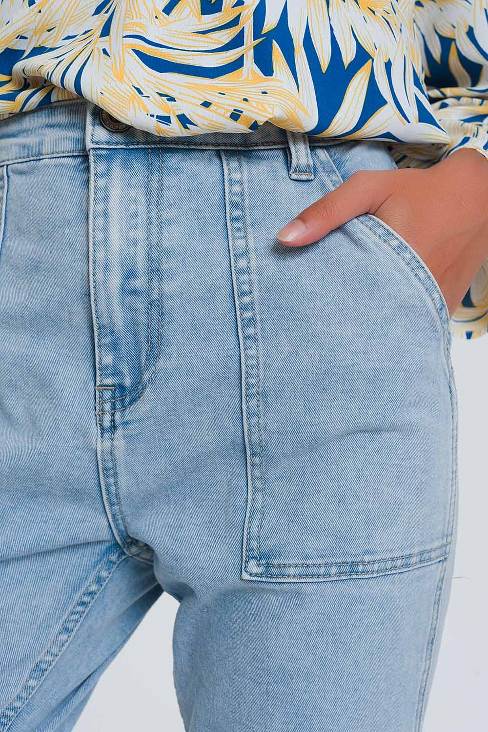 Pocket detail jeans in light denim - Denim