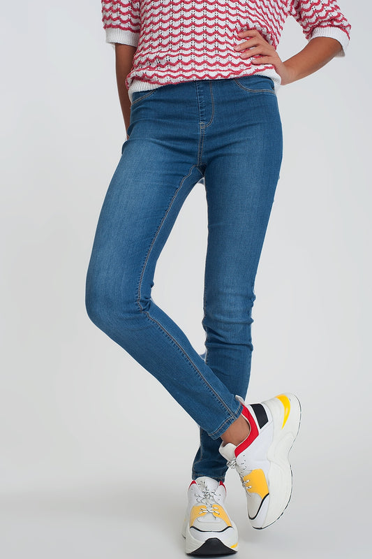 Jeggings in dark wash - Denim