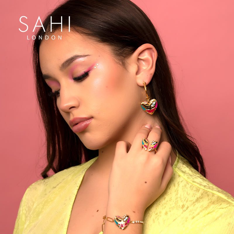 Sahi Love Affair Hoop Drop Earrings - EARRINGS