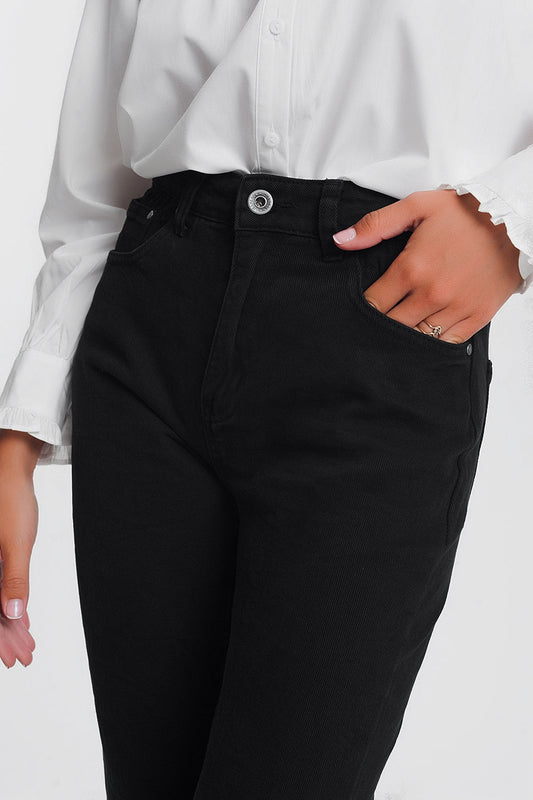 Straight leg high waisted jeans in black - Coloured Jeans