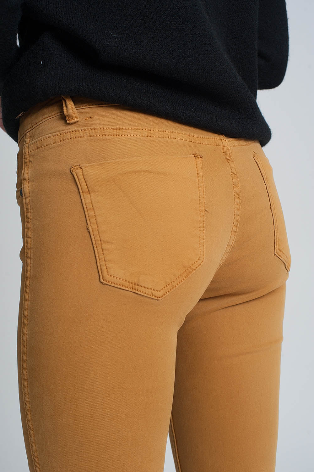 Mustard super skinny reversible pants with snake print - Coloured Jeans