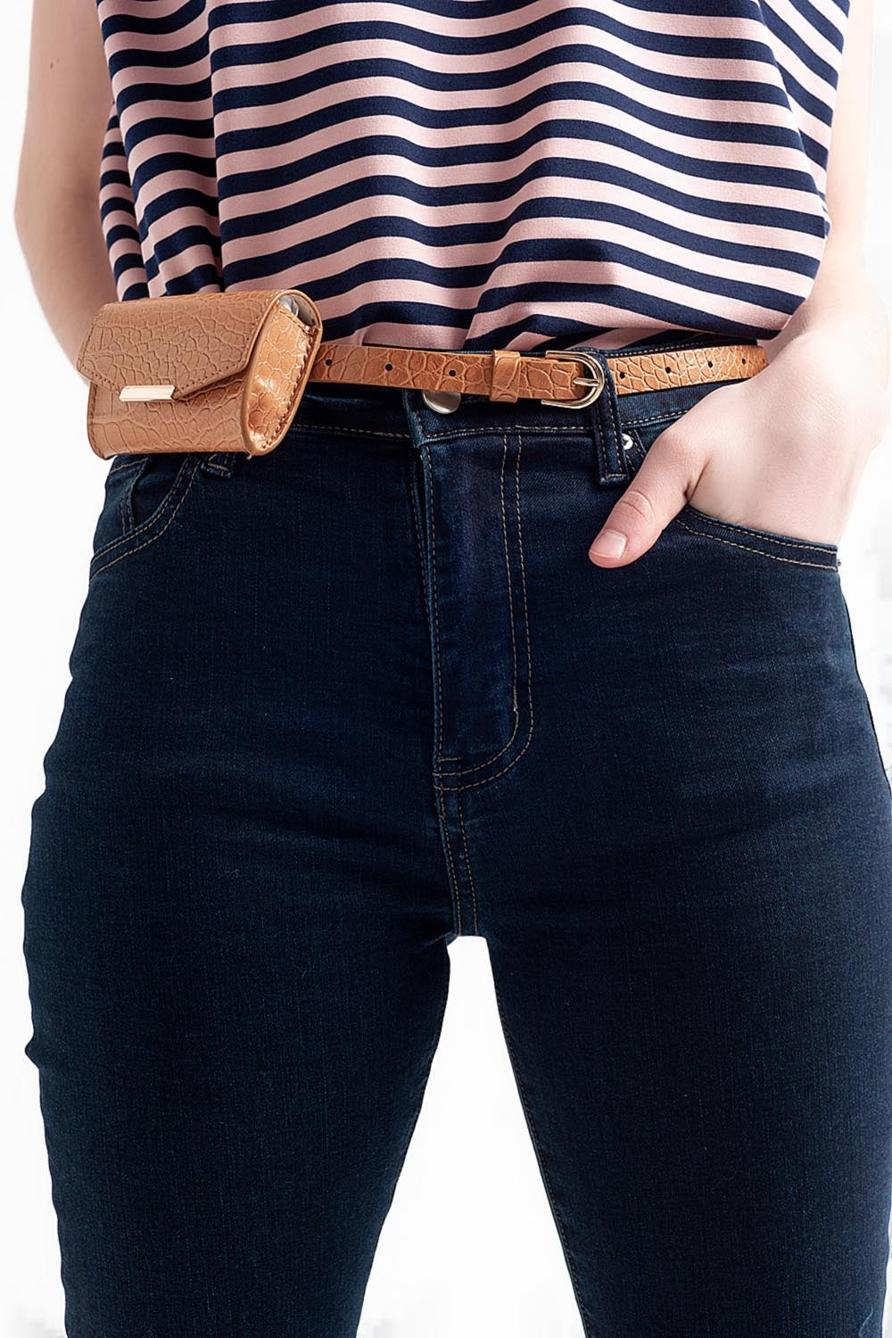 high waist skinny jeans in dark blue - Denim