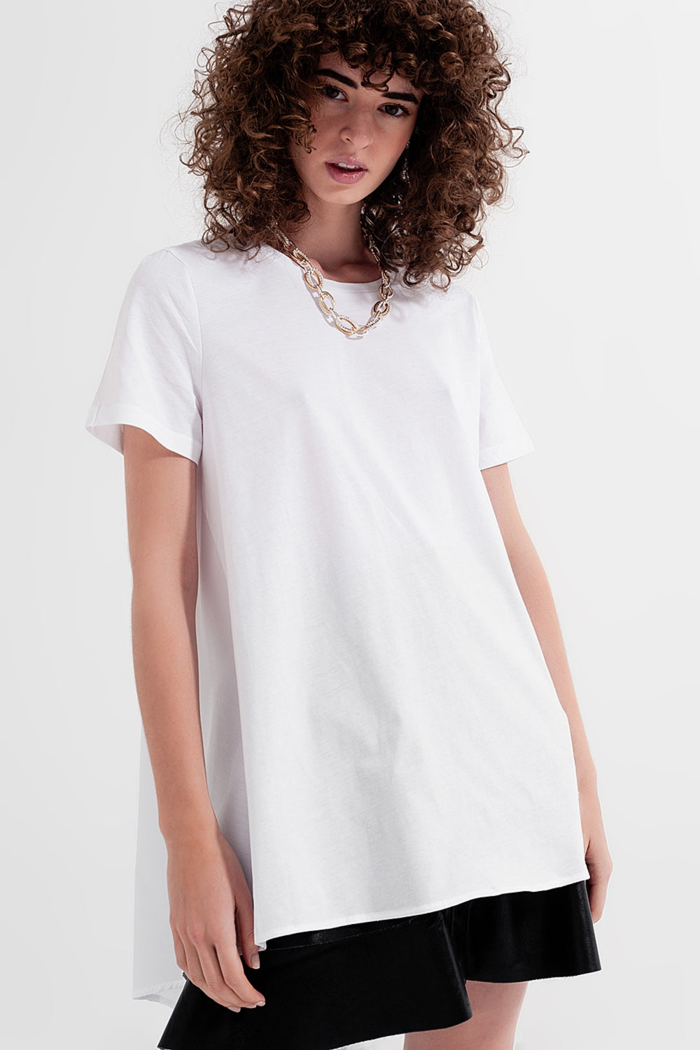 T-shirt dress in white - top