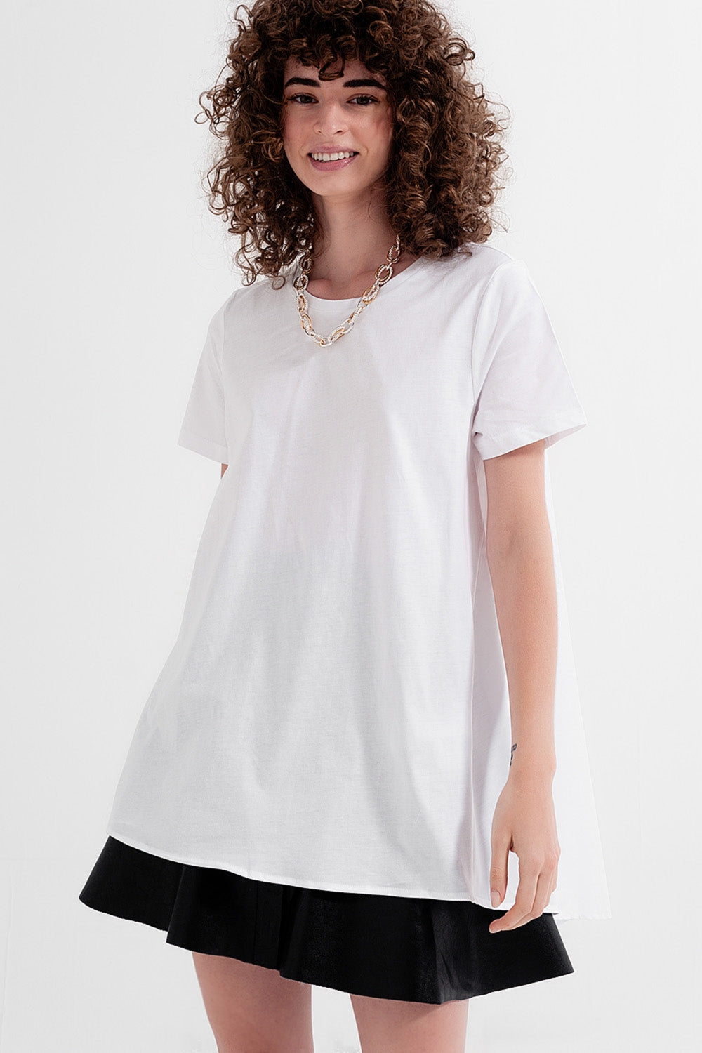 T-shirt dress in white - top
