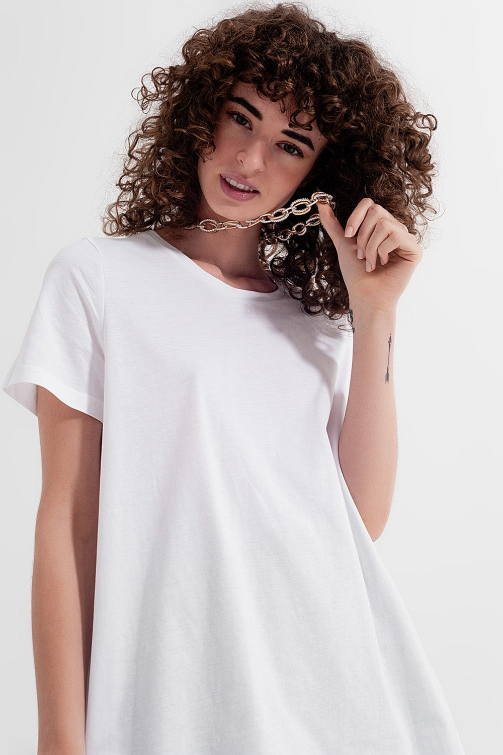 T-shirt dress in white - top