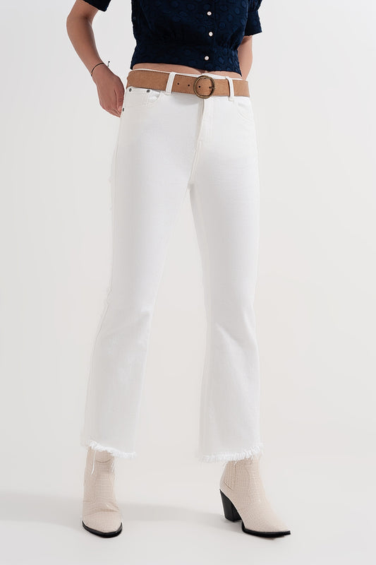 straight Pants in white with wide ankles - Coloured Jeans