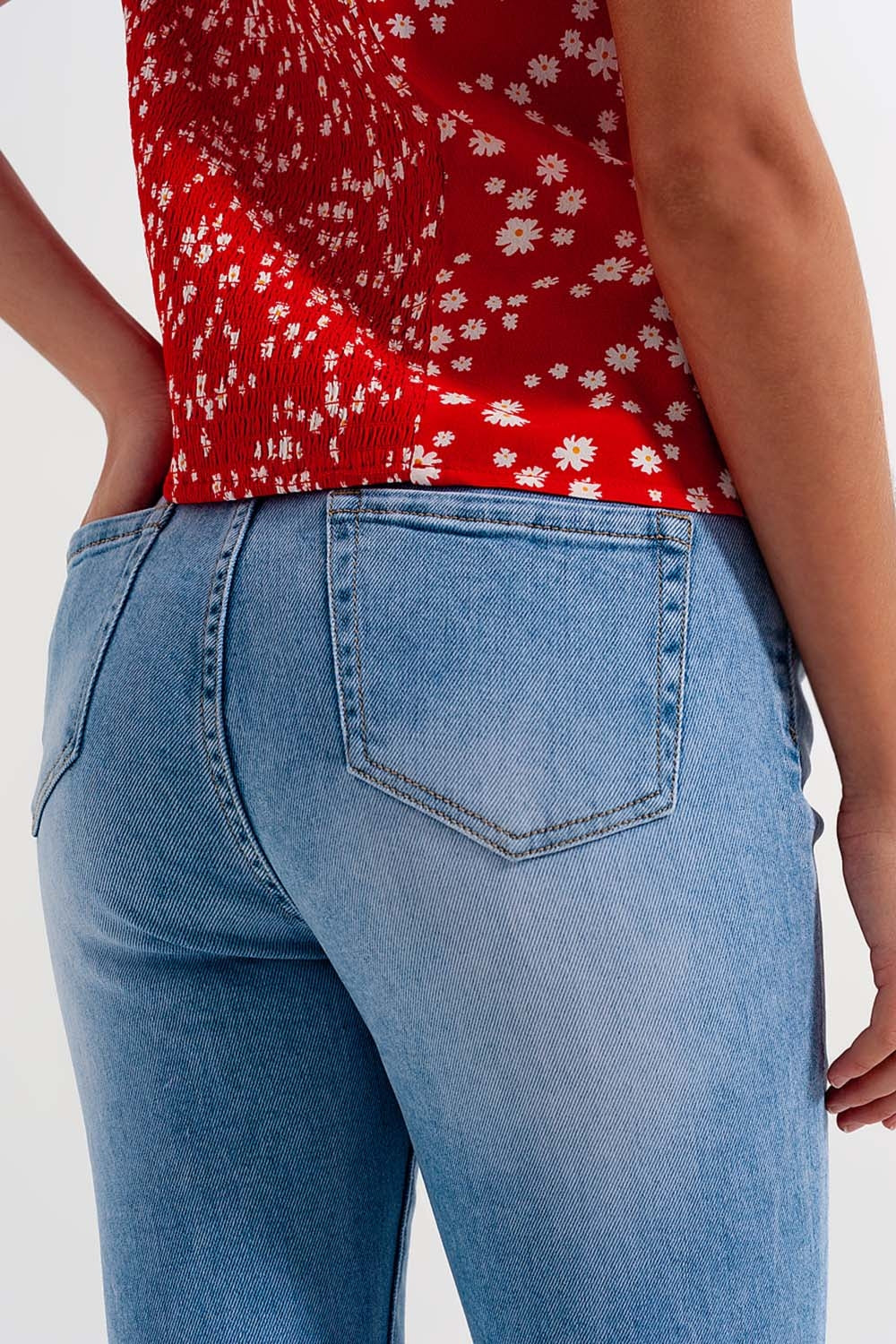 High waist skinny jeans in light blue - Denim