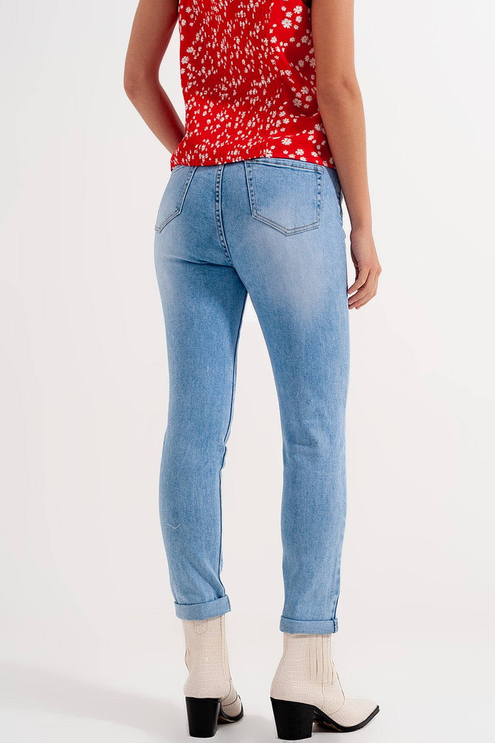 High waist skinny jeans in light blue - Denim