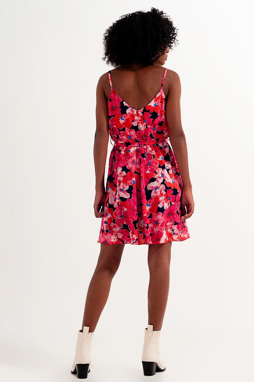 Flower Print Short Dress - dress