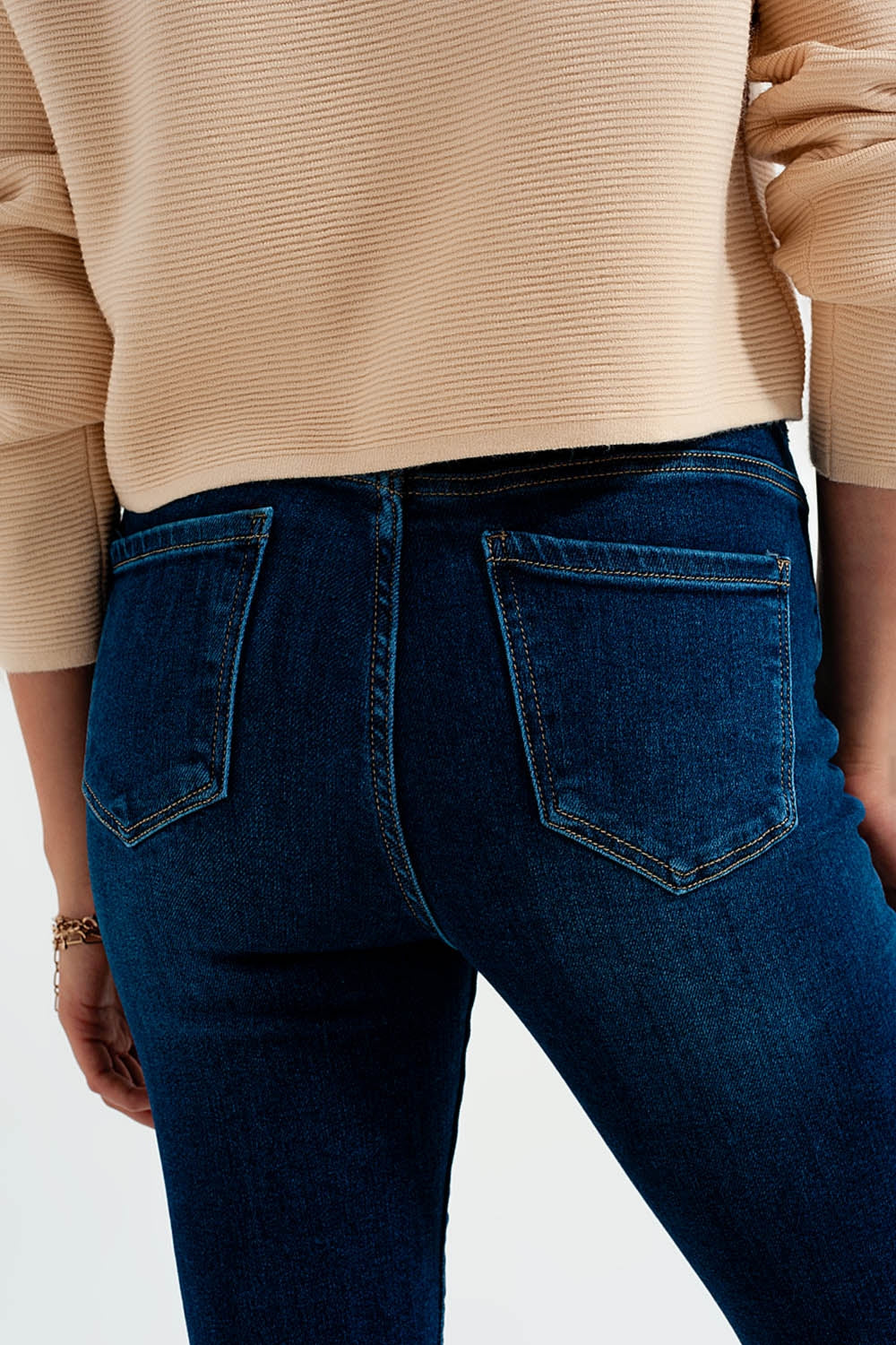 Stretch flare jeans in midwash - Denim