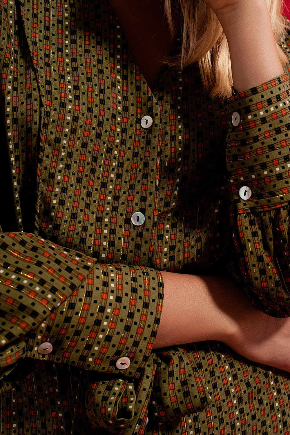 Check print shirt midaxi dress - dress