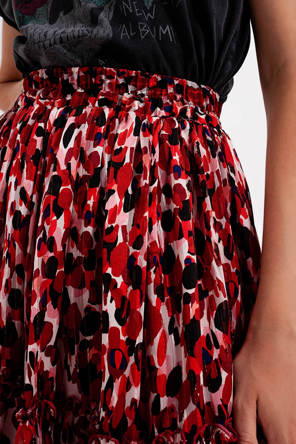 Ruffle mini skirt in animal print