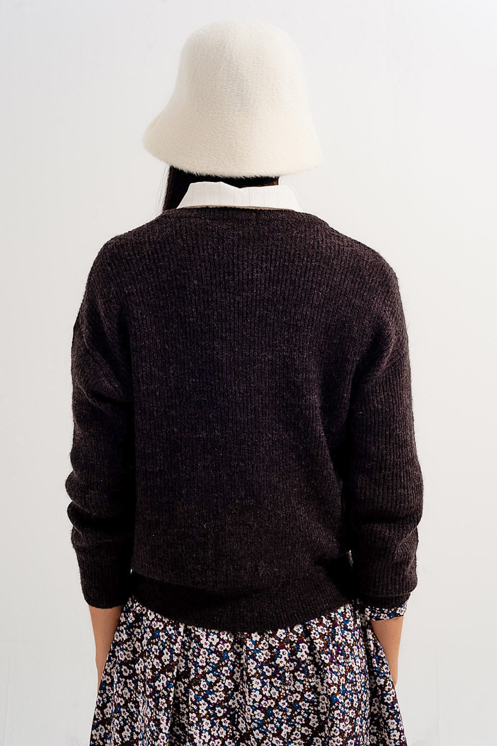 brown crew neck jumper
