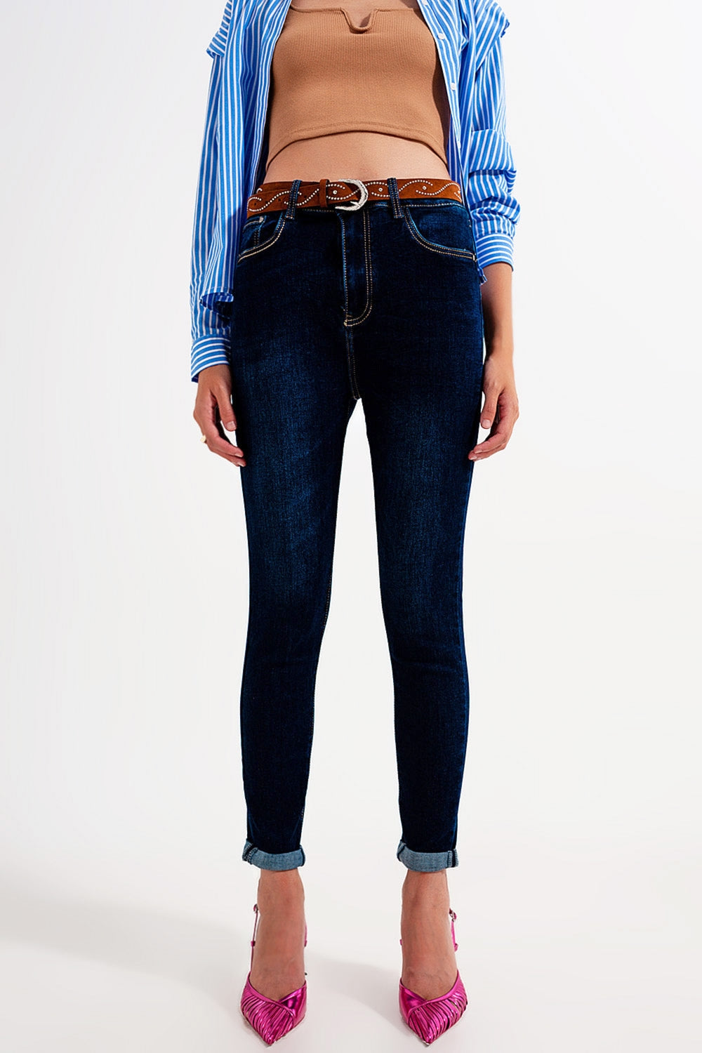 Skinny fit jeans dark blue wash - Denim