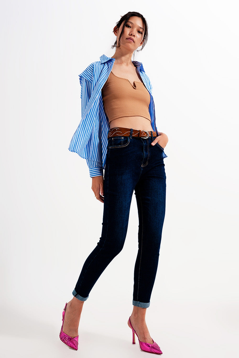 Skinny fit jeans dark blue wash - Denim
