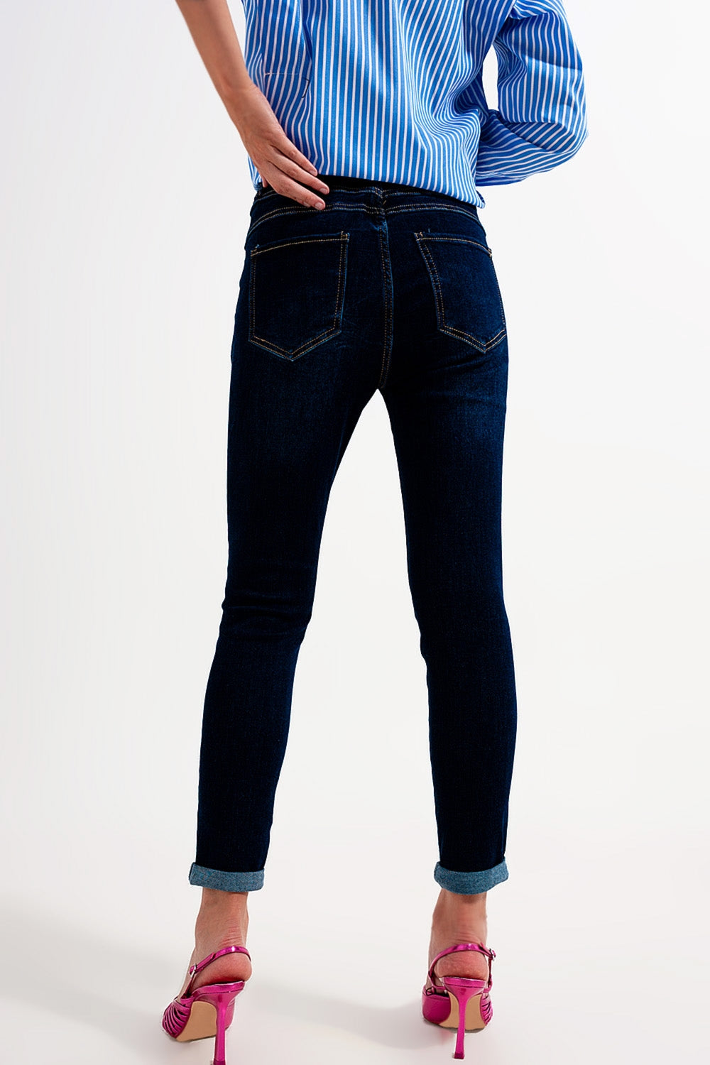 Skinny fit jeans dark blue wash - Denim