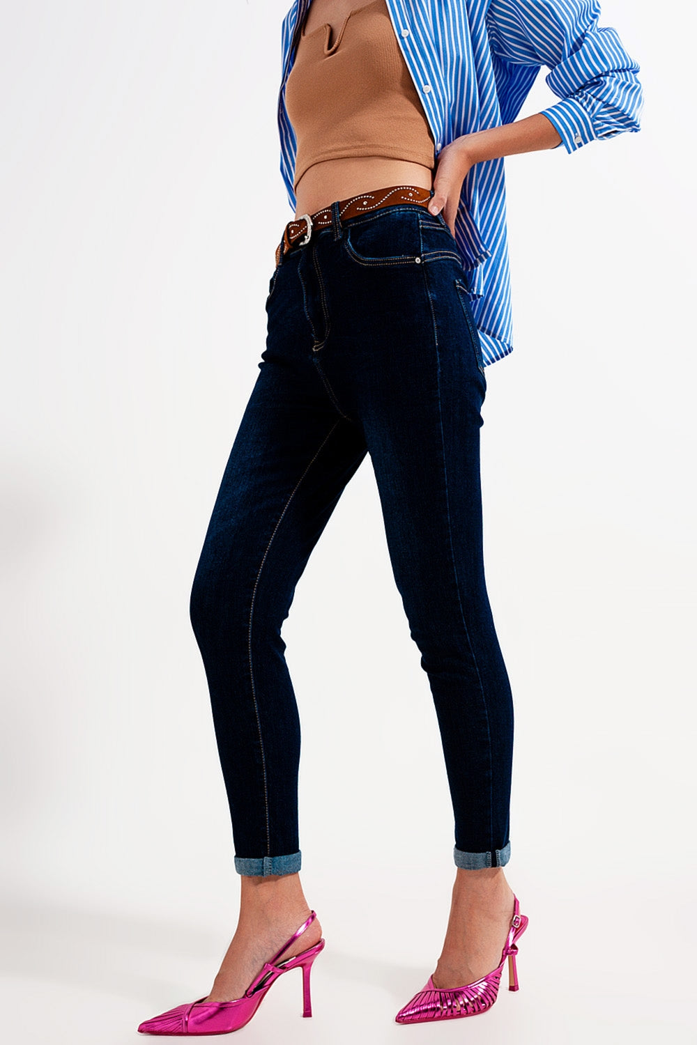 Skinny fit jeans dark blue wash - Denim