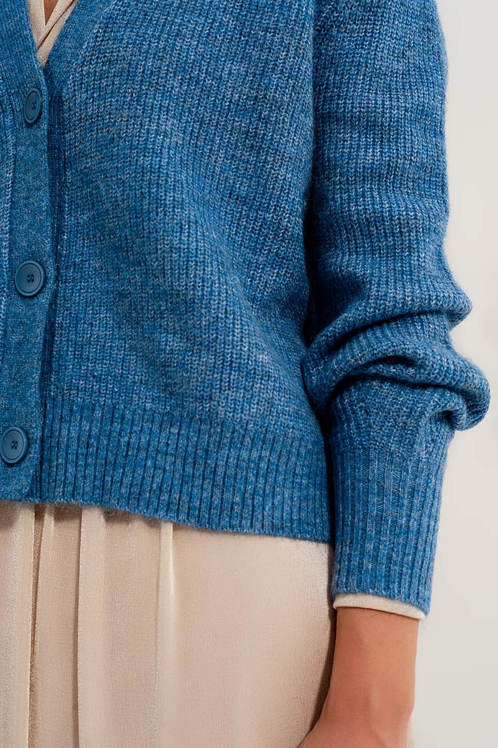 Button Through Cardigan in Blue