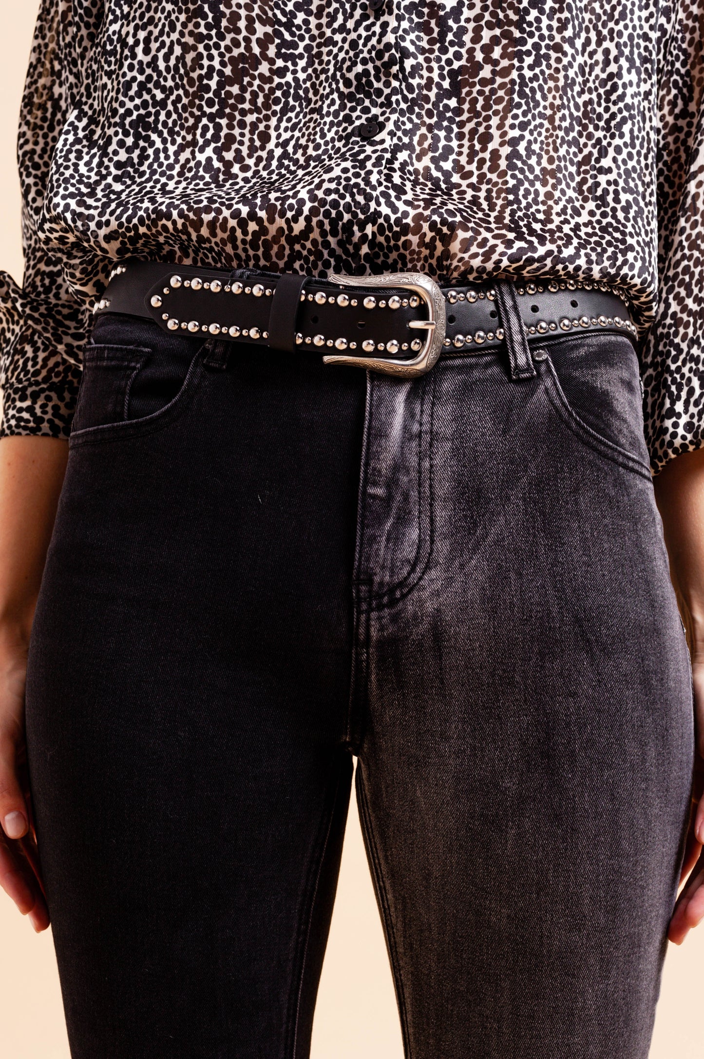 Jeans in color block grey and black - Denim