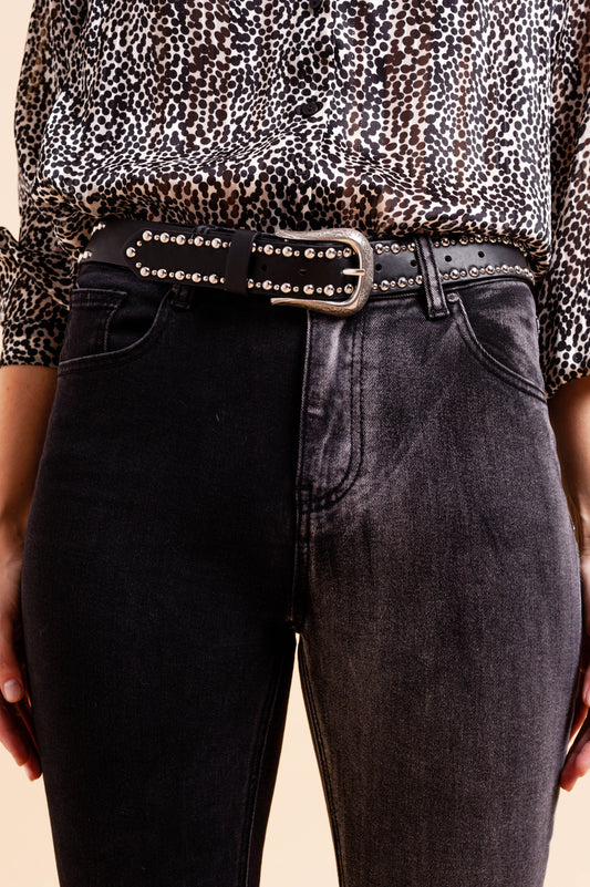 Jeans in color block grey and black - Denim