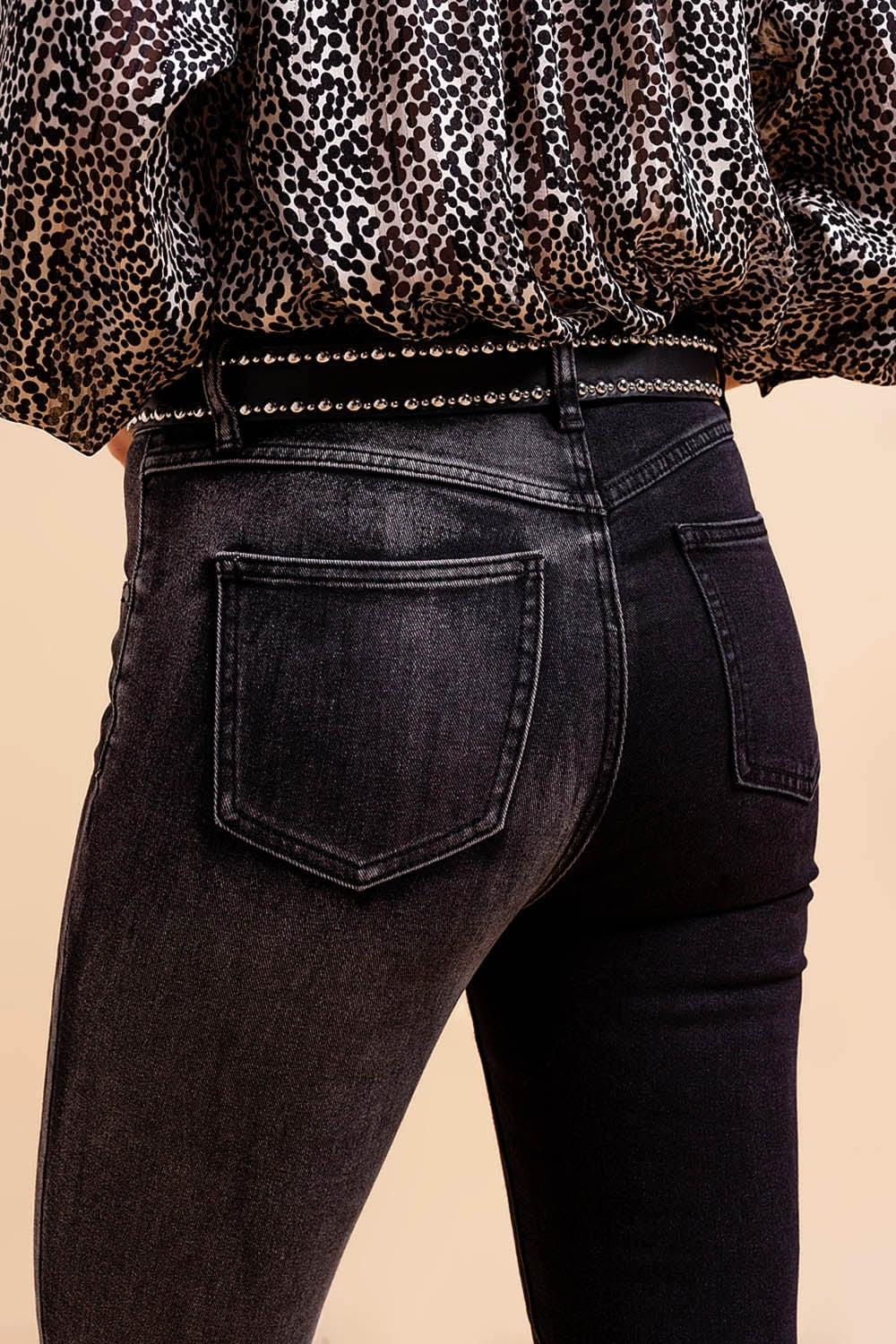 Jeans in color block grey and black - Denim