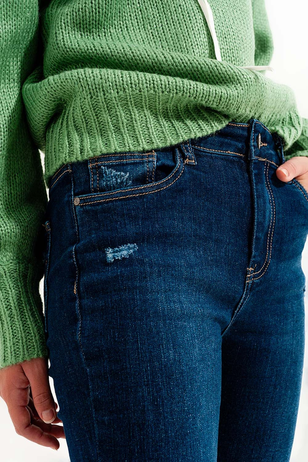 Skinny jeans with stretch in medium blue - Denim