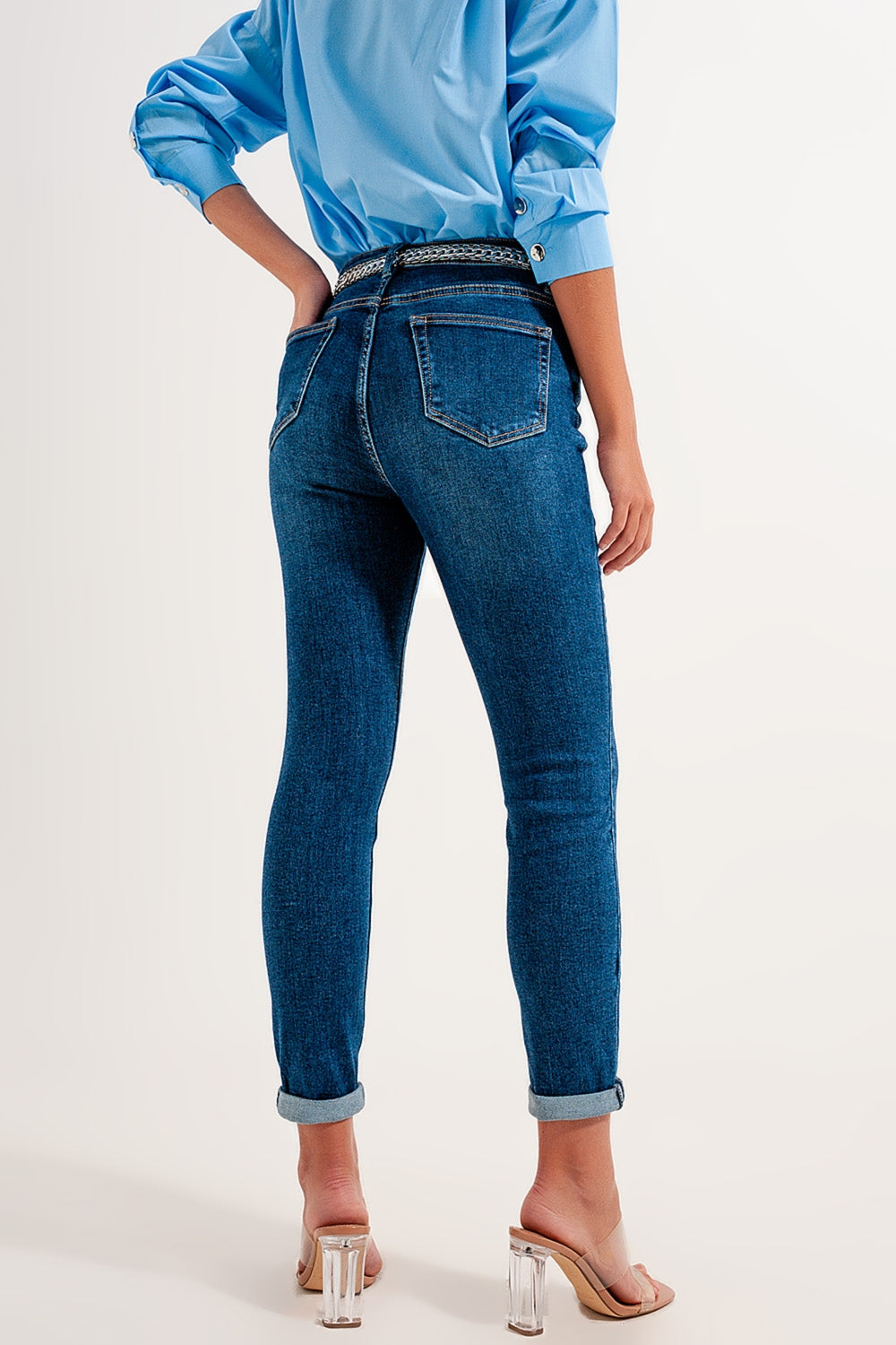 High rise skinny jeans in darkwash - Denim