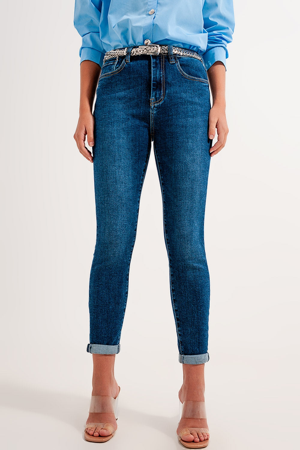 High rise skinny jeans in darkwash - Denim