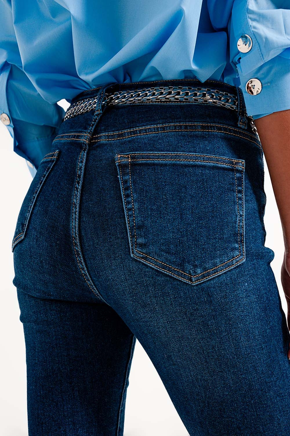High rise skinny jeans in darkwash - Denim