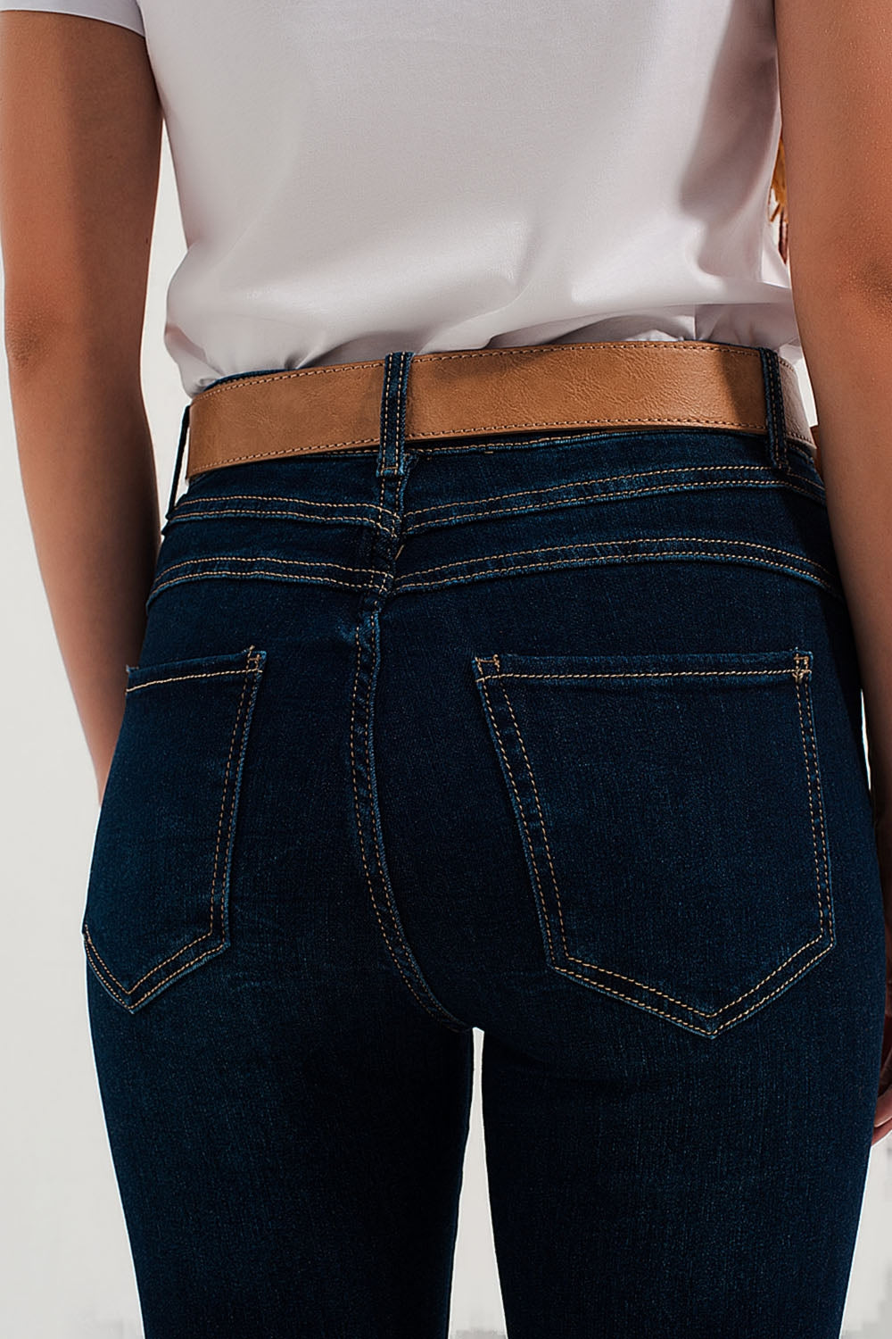 Skinny stretch jeans in mid wash blue - Denim