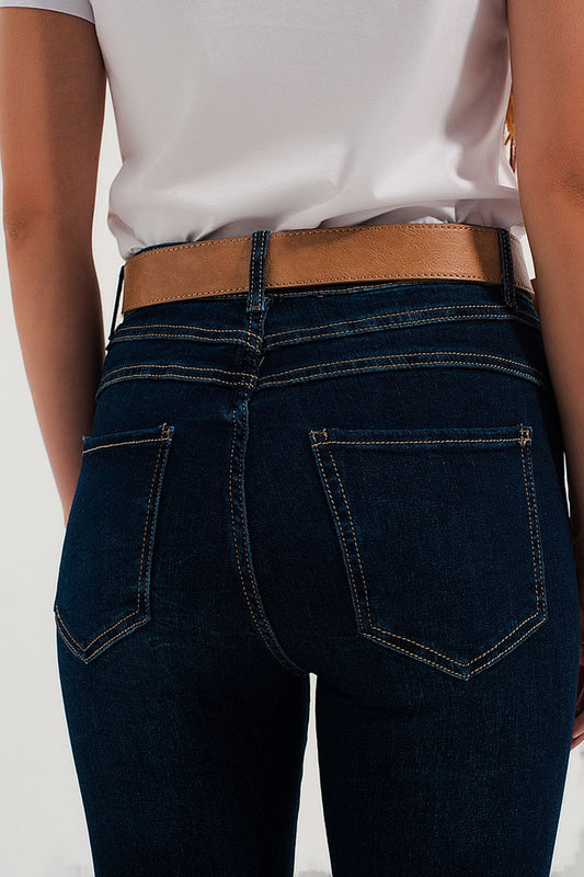 Skinny stretch jeans in mid wash blue - Denim