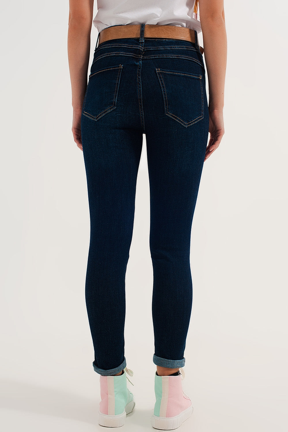 Skinny stretch jeans in mid wash blue - Denim