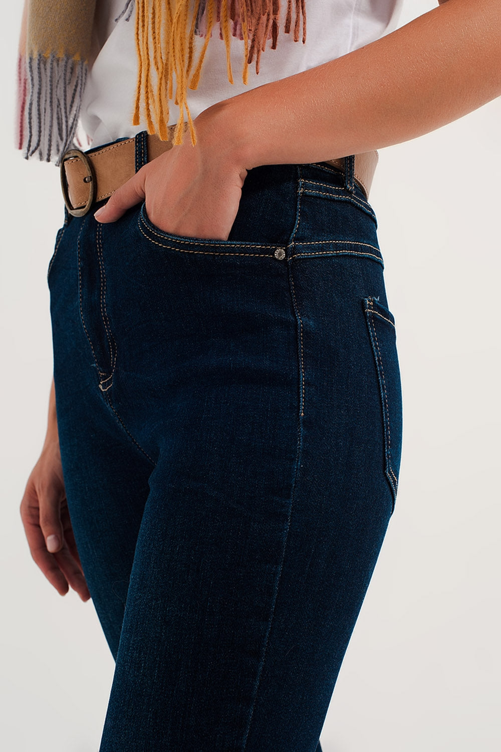 Skinny stretch jeans in mid wash blue - Denim