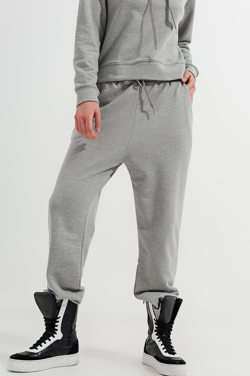 Jogger in light gray heather - trousers