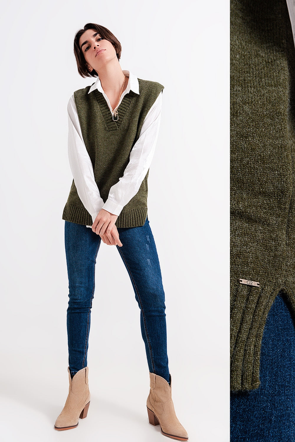 High waisted skinny jeans in blue wash - Denim