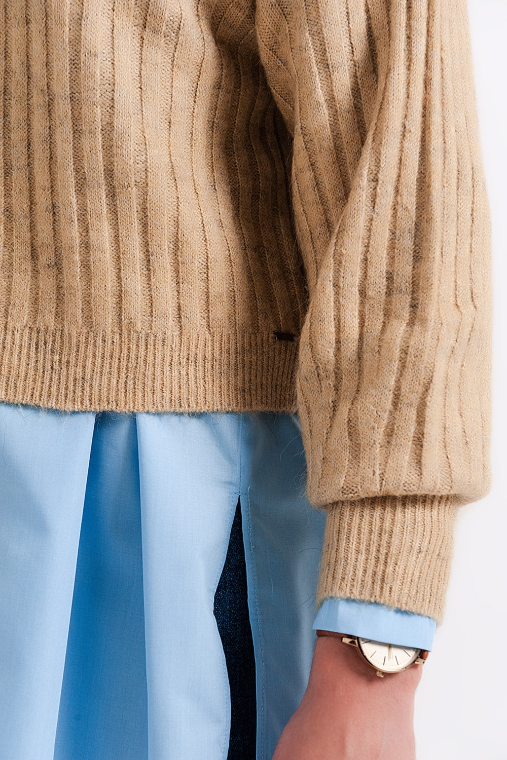 Beige sweater in stripe
