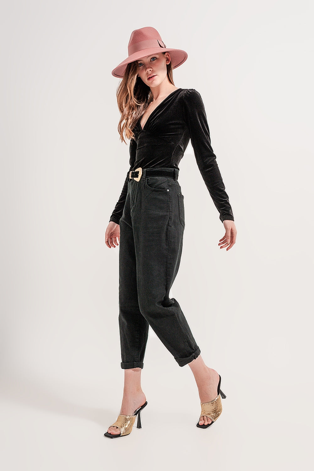 Pocket detail jeans in black - Coloured Jeans
