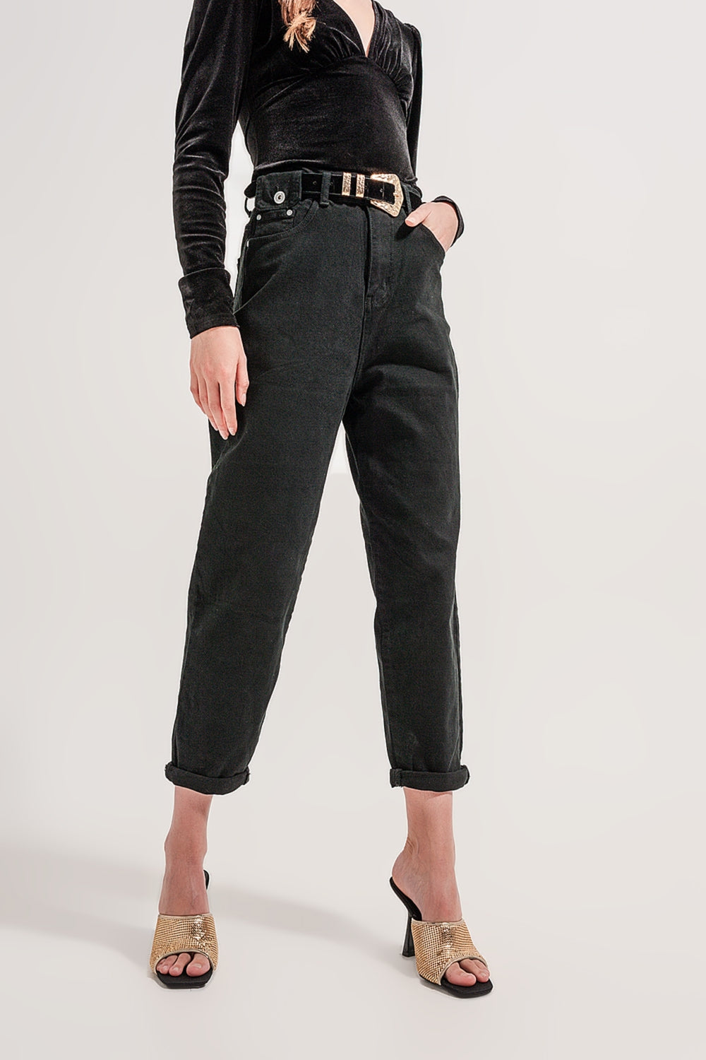 Pocket detail jeans in black - Coloured Jeans